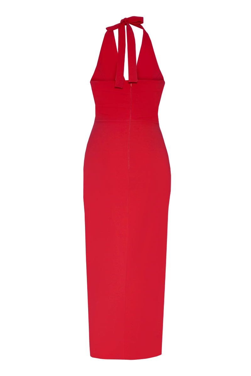 FRV Red Crepe Demeveless Midi платье - Ciudad de Huajuapam de León