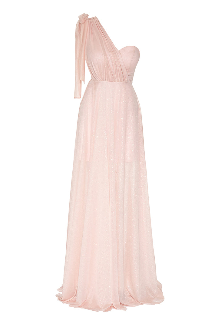 FRV Blush TULLE ОДИН -рукав Maxi платье - Ричардсон