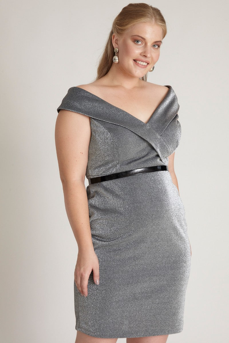 FRV Black plus size silvery sleeveless mini dress - Fushë Kosovë