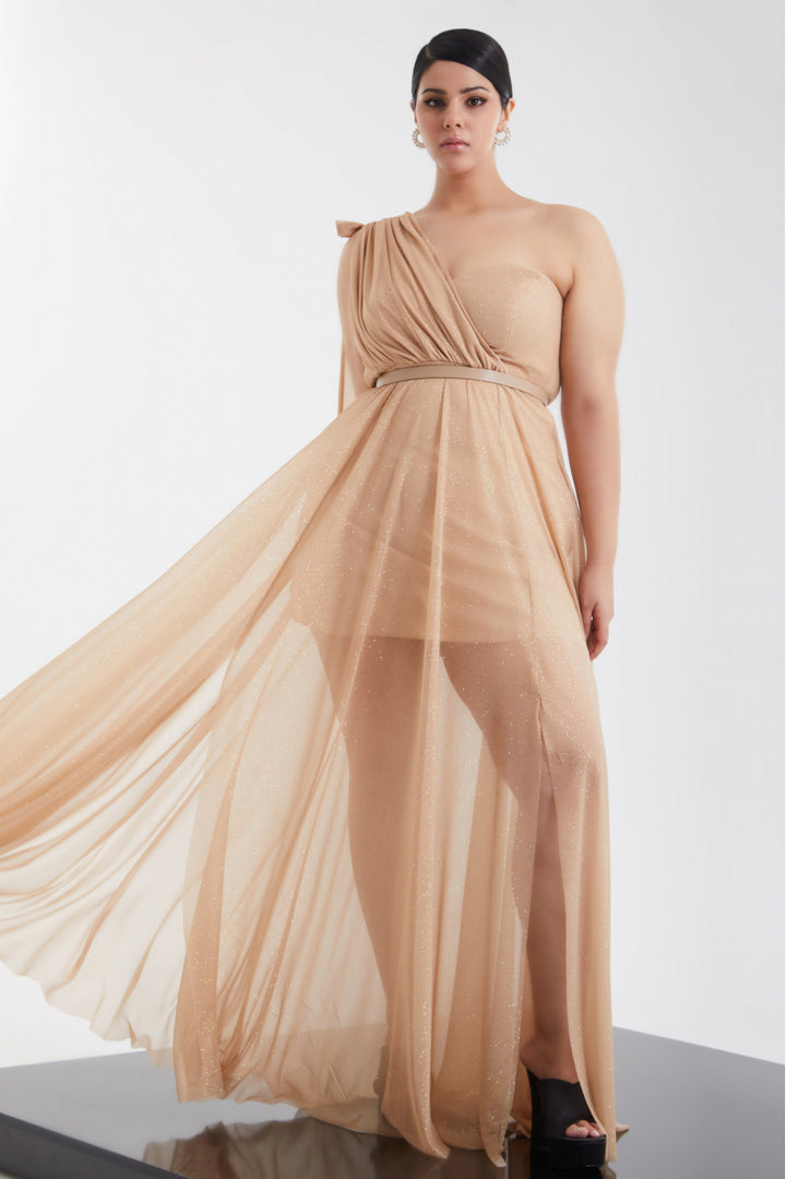 Gold Gold Plus Tulle Maxi платье для одиночного рукава - фруктовая бухта