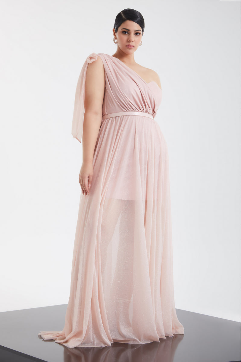 FRV Blush Plus Size TULLE SINGELEVE MAXI MAXI Платье - Brăila