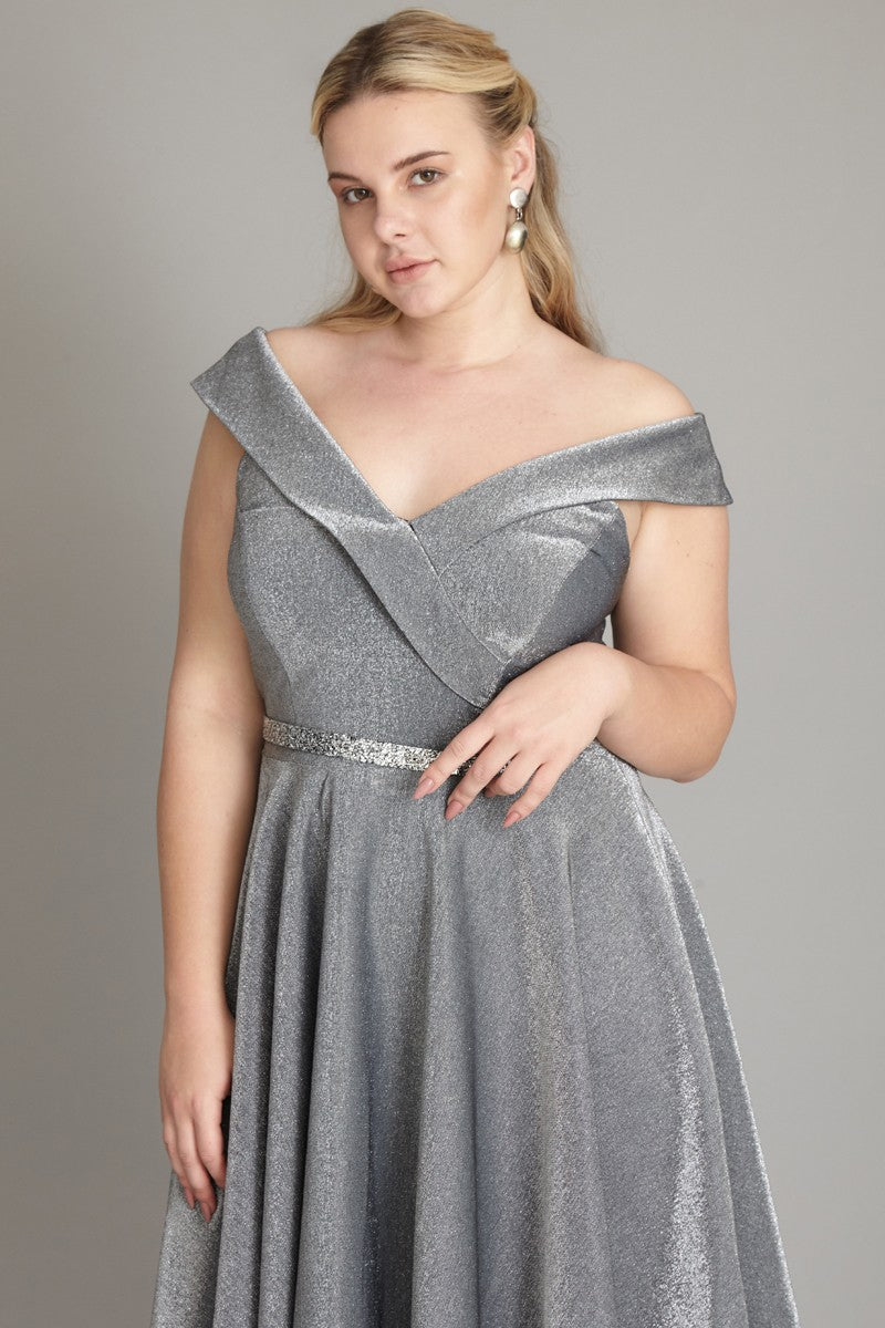 FRV Silver plus size glare sleeveless midi dress - New Britain