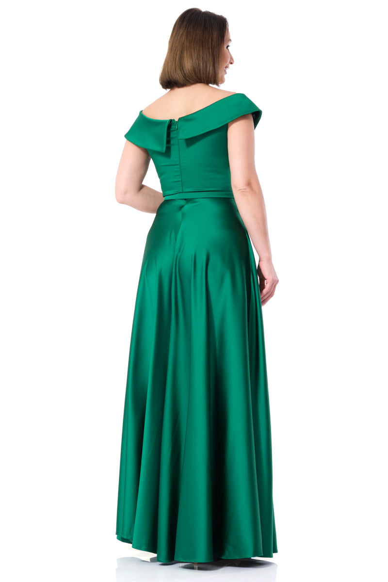 FRV Green satin sleeveless maxi dress - Svyetlahorsk