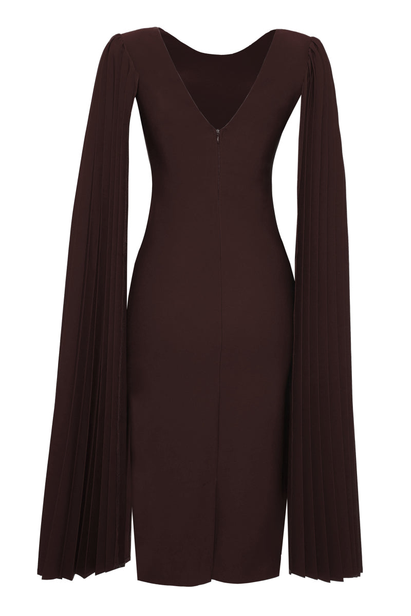 FRV Brown Crepe Midi Midi платье - villejuif