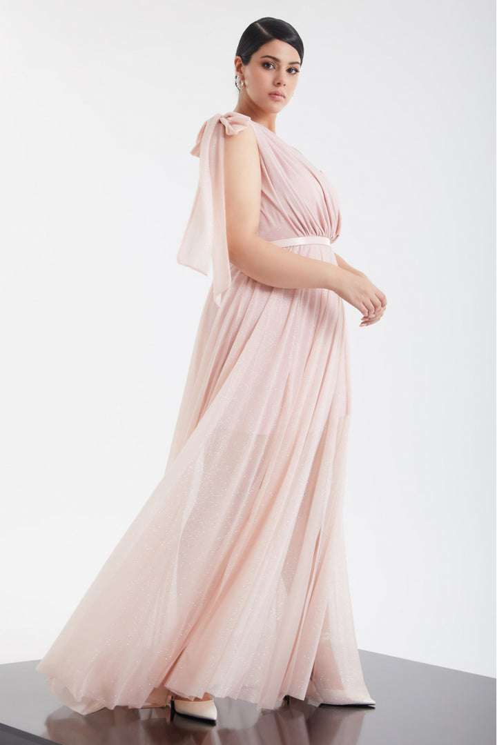 FRV Blush Plus Size TULLE SINGELEVE MAXI MAXI Платье - Brăila