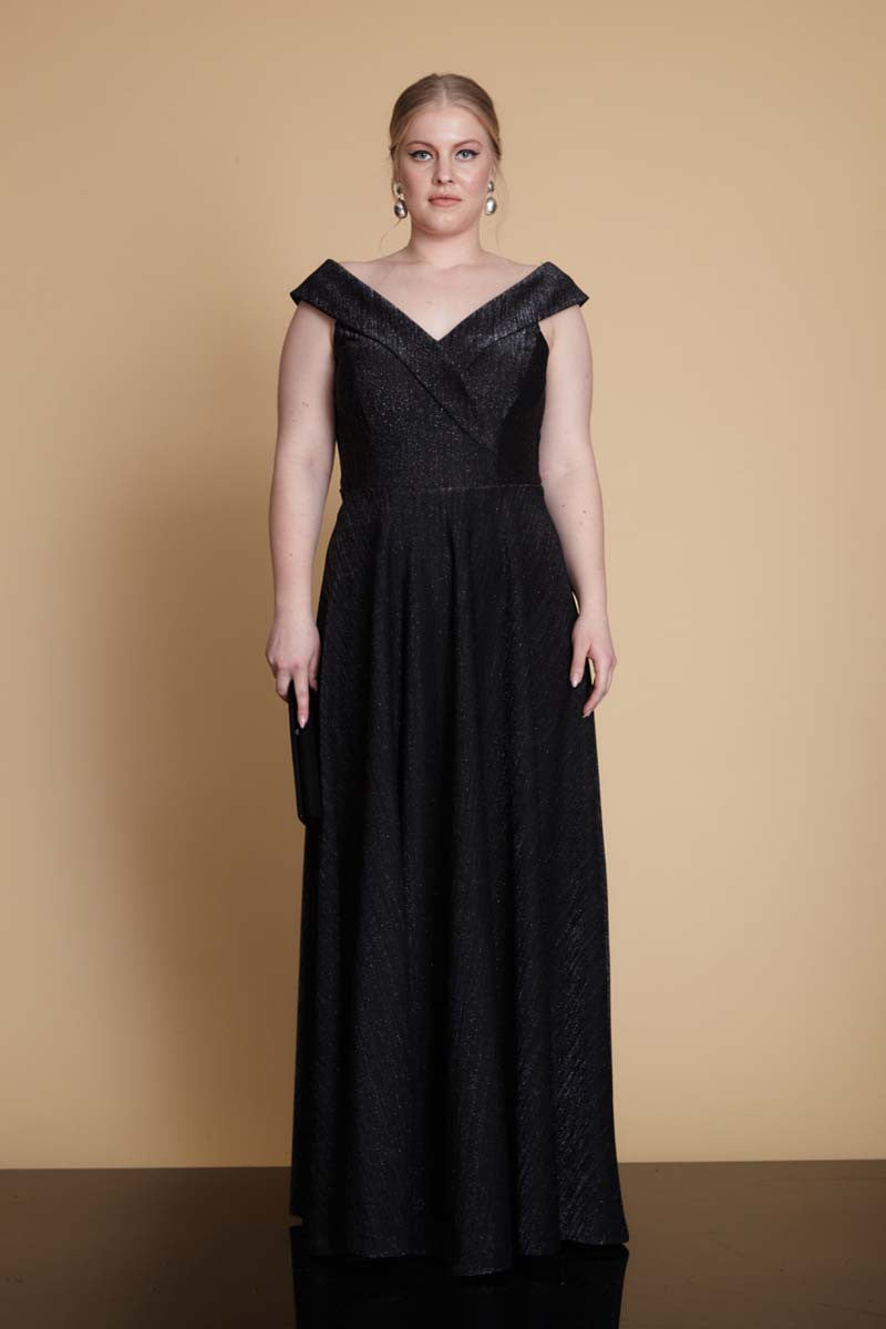 FRV Black plus size glare sleeveless maxi dress - Homburg