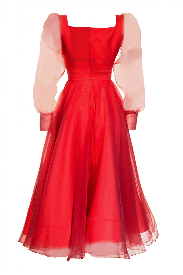 FRV Red Tulle Long Elive Maxi платье - Айова -Сити