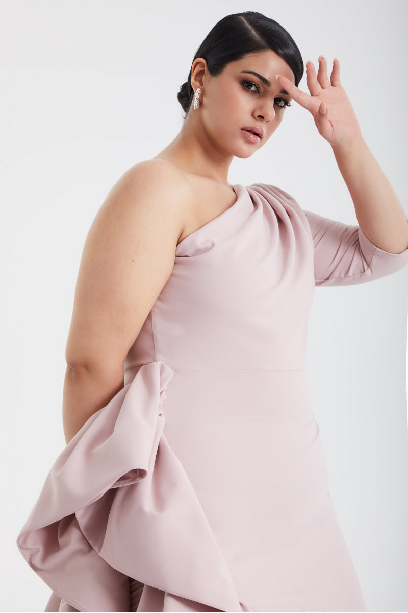 FRV Blush Plus Size Crepe Single Eleve Maxi платье - Apaseo El Grande