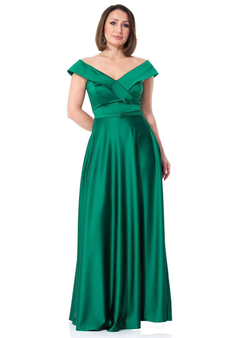 FRV Green satin sleeveless maxi dress - Svyetlahorsk