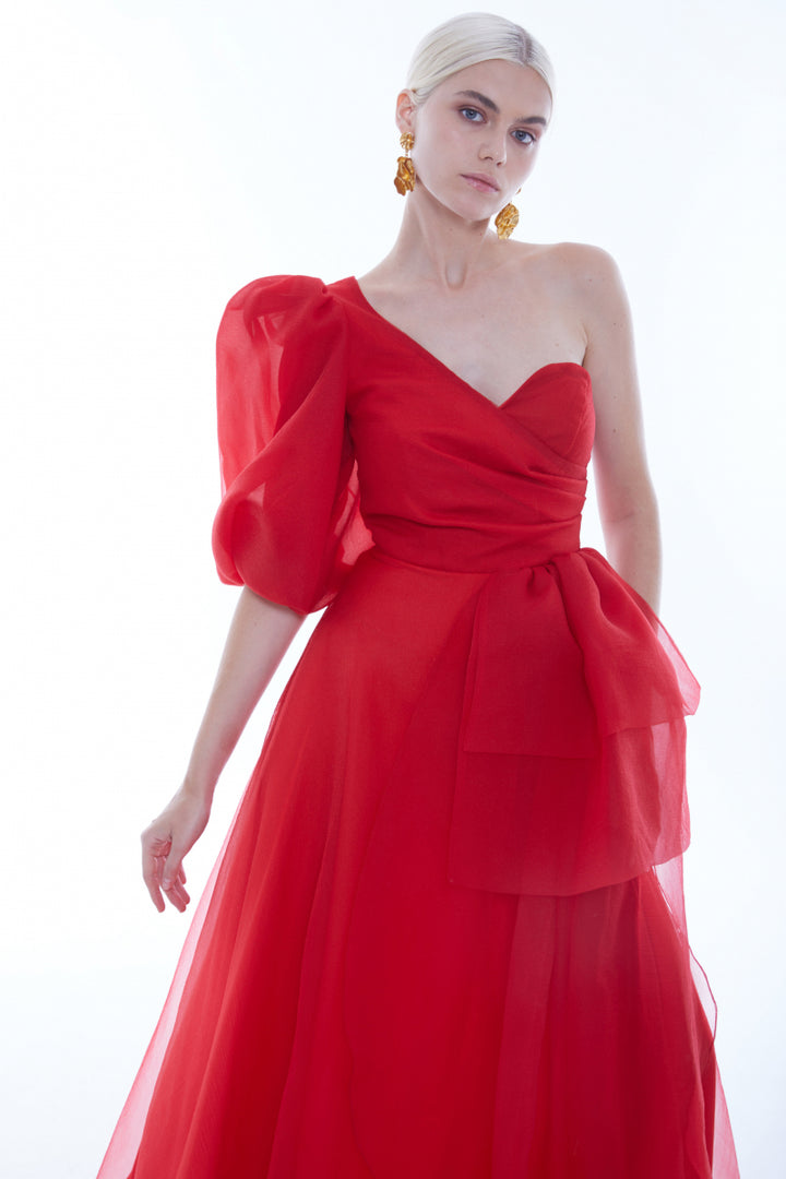 FRV Red Tulle Single Eleve Maxi платье - Roseville