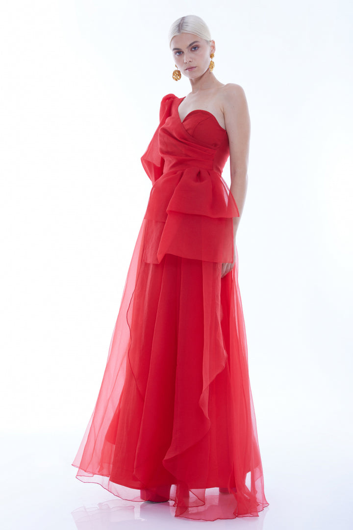 FRV Red Tulle Single Eleve Maxi платье - Roseville