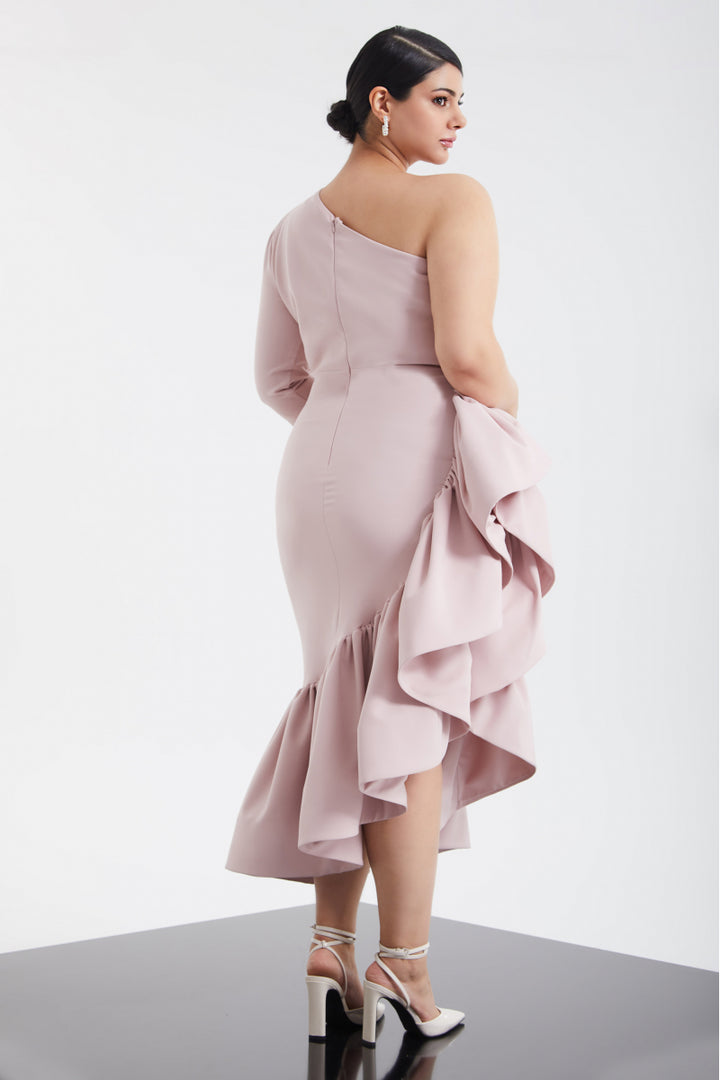 FRV Blush Plus Size Crepe Single Eleve Maxi платье - Apaseo El Grande