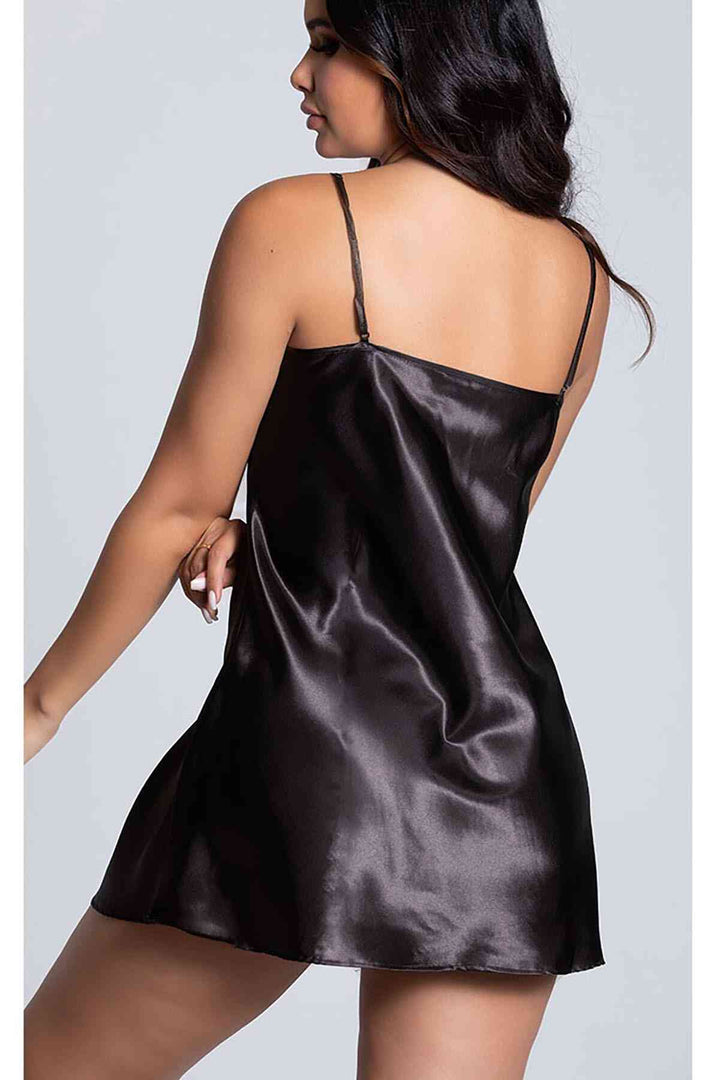 IGR Women Merry See Site Satin Nightgown Black - Valrico