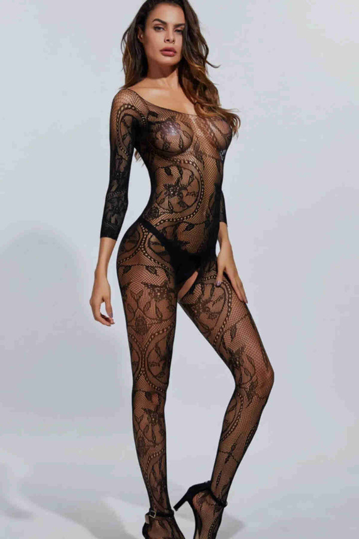 IGR Women Merry See Special Zone Open Fantasy Bodystocking أسود - سبوكان فالي