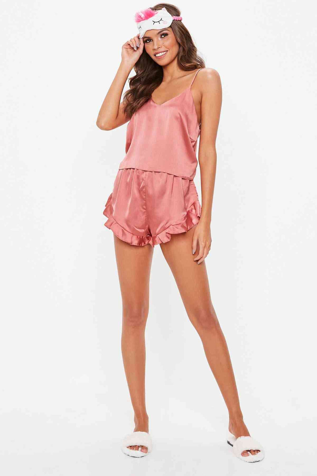 IGR Women Merry See See Satin Shorts Pajama Set Pink - Stakhanov