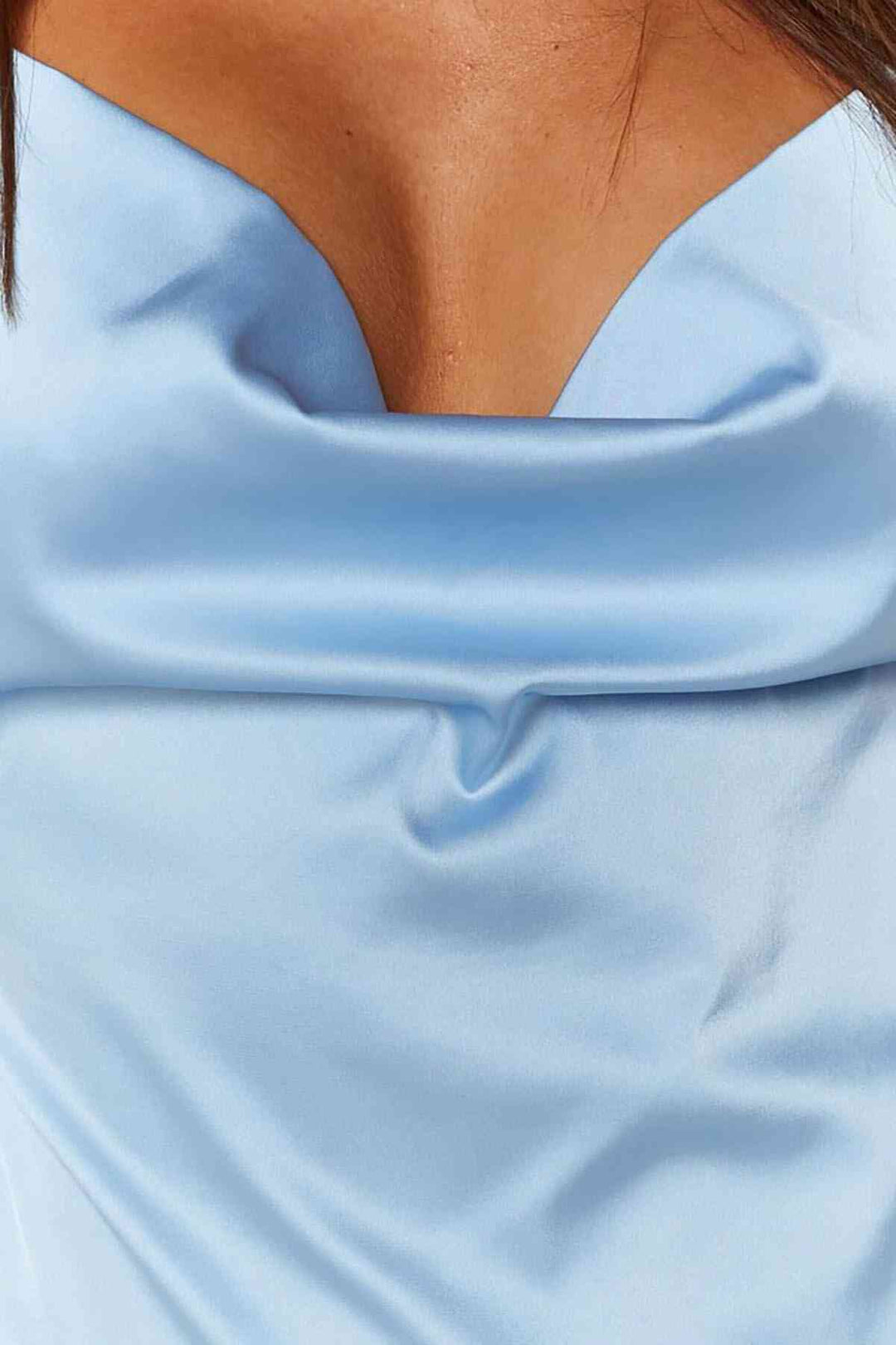 IGR Women Merry See See Satin Slit Short Nightgown Blue - Hillsborough