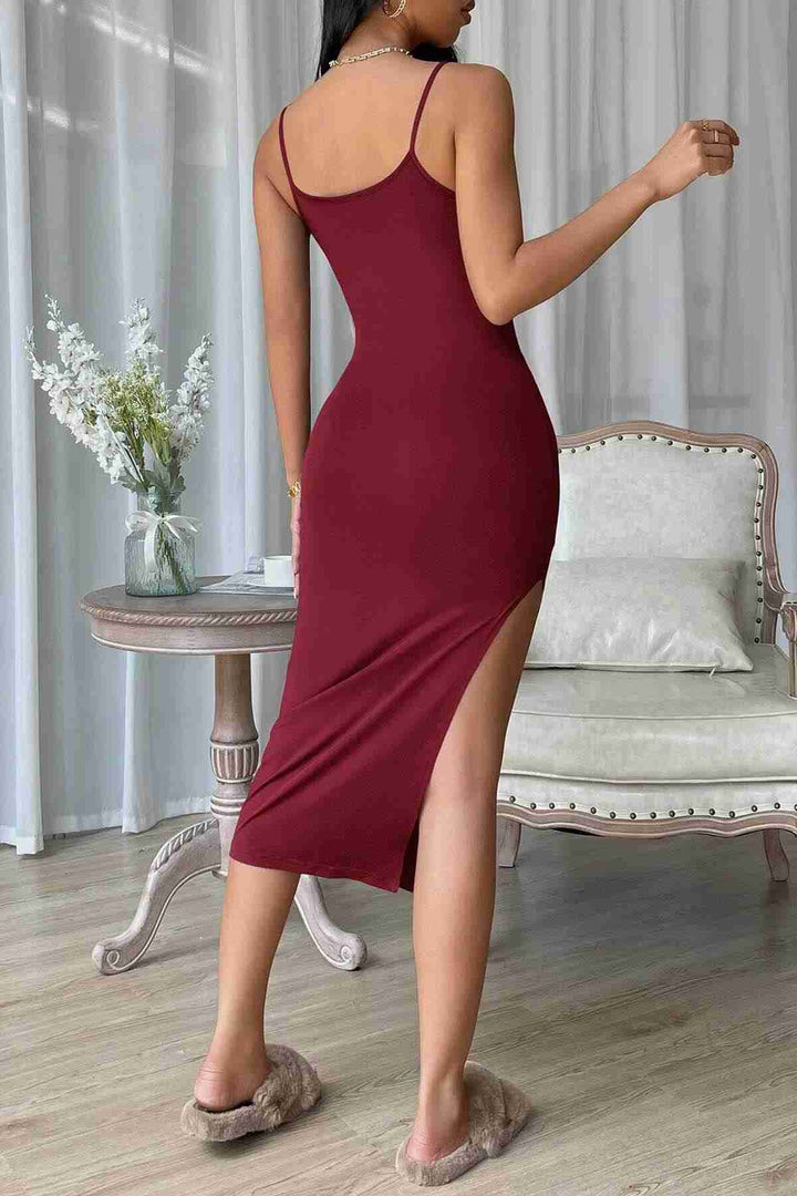 Женщины IGR Merry See Bodycon Strappy гибкий вязаный платье Midi Midi Red - Durango