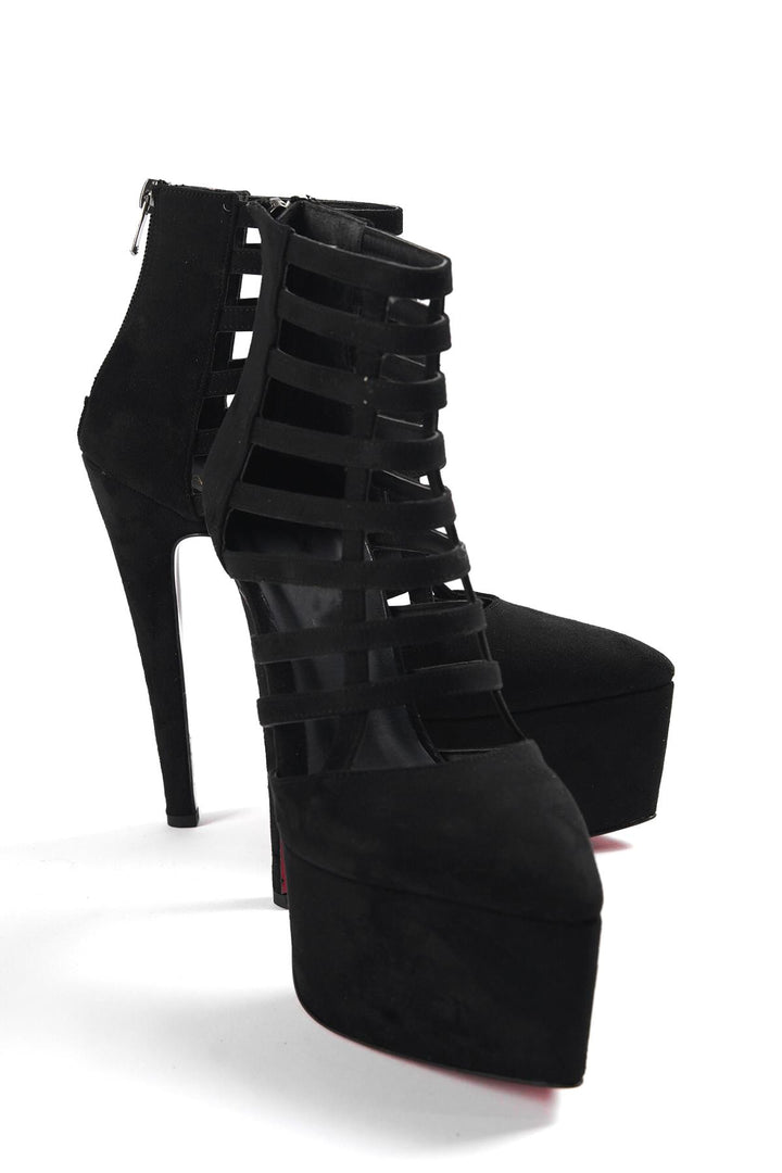 DSM Cremona black suede platform high heels - Bietigheim-Bissingen