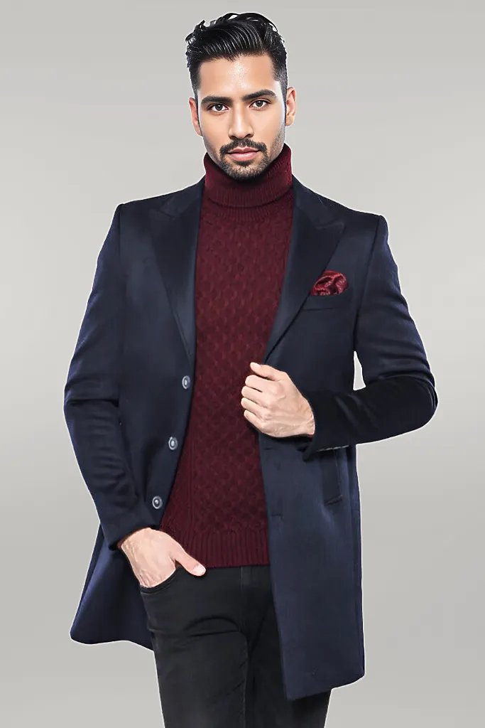 WSS Navy Blue Long Coat  - Singen