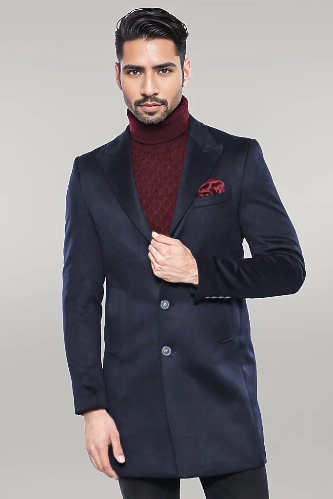 WSS Navy Blue Long Coat  - Singen