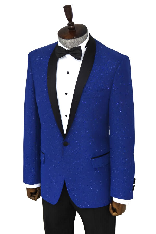 WSS Shawl Lapel Navy Blue Men Prom Blazer  - Singen