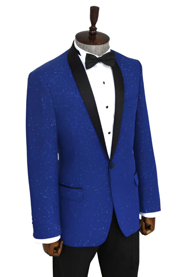 WSS Shawl Lapel Navy Blue Men Prom Blazer  - Singen