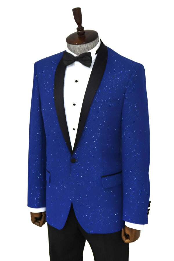 WSS Shawl Lapel Navy Blue Men Prom Blazer  - Singen