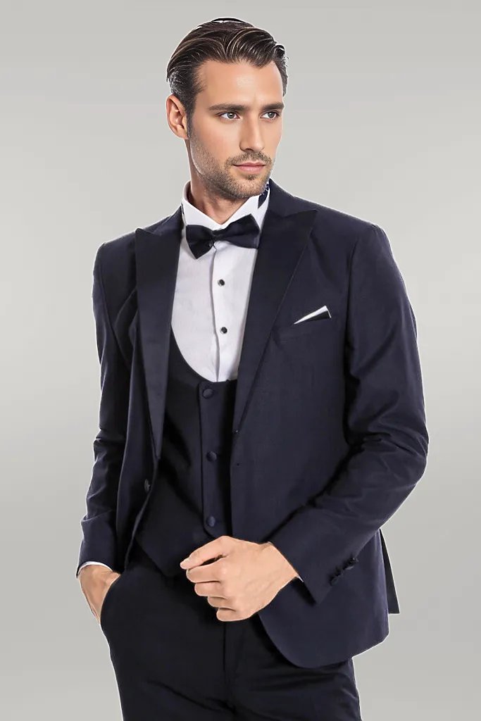 WSS Navy Blue Vested Tuxedo  - Singen