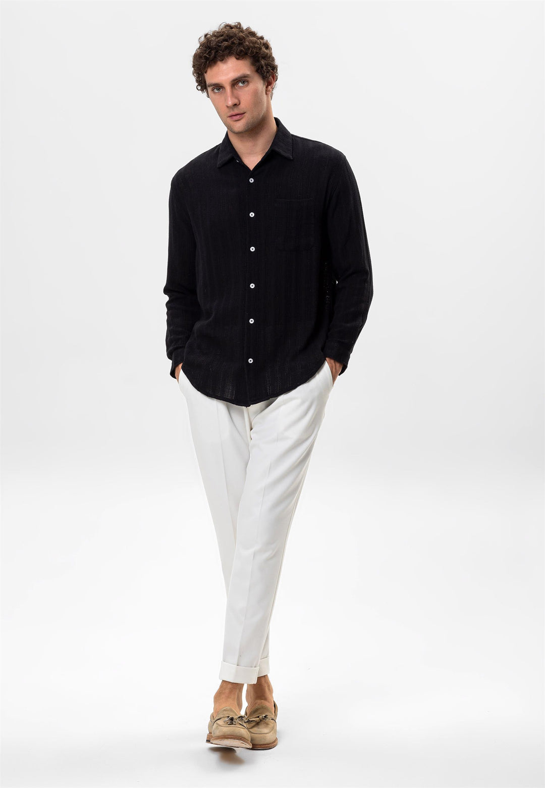 ANT Knitted Detailed Men's Shirt - Iesi