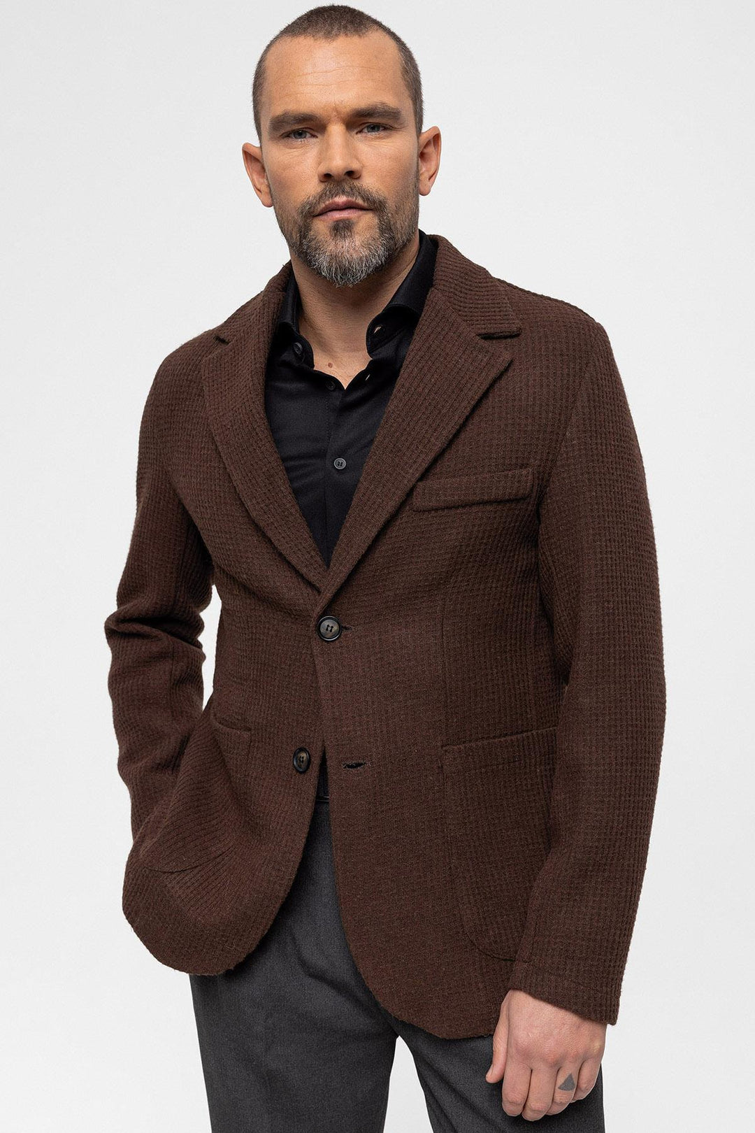 ANT Knitted Textured Men's Jacket - Oleiros