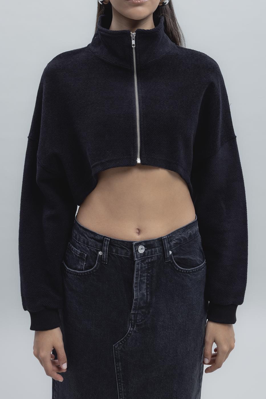 BSL Women Crop High Neck Sweatshirt - Véroia