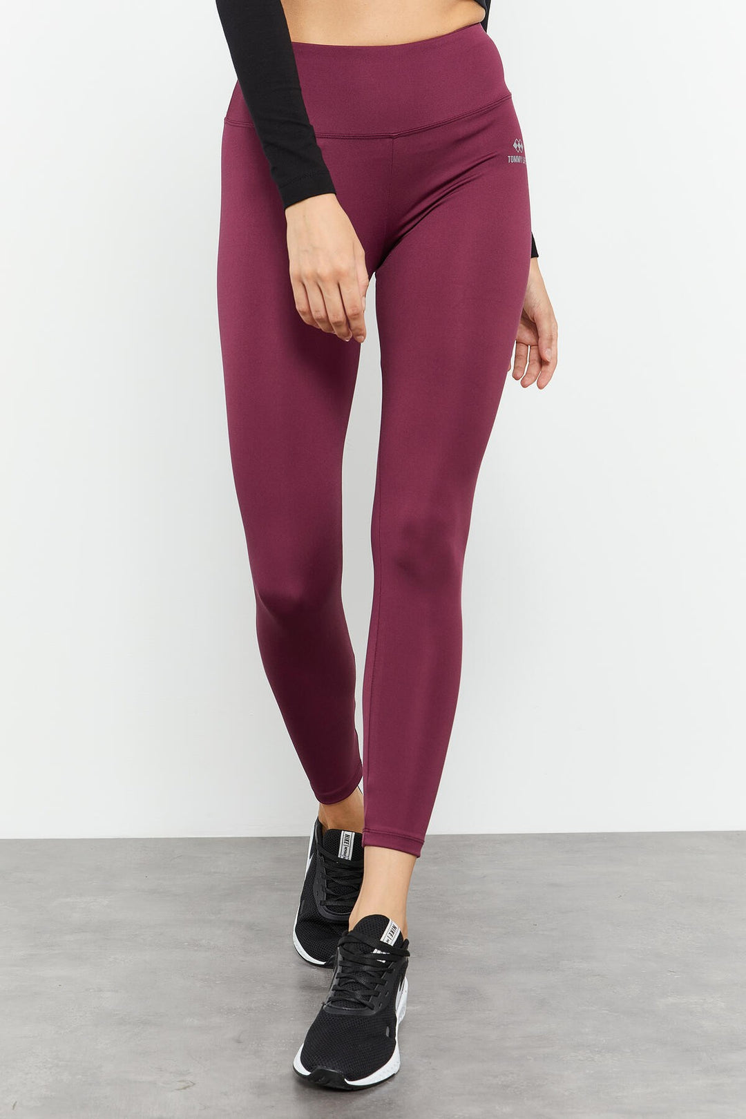 TMY Burgundy High Waist Stretch Slim Fit Skinny Leg Women's Leggings - 94545 - The Villages