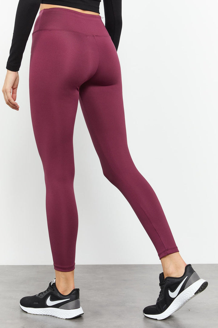 TMY Burgundy High Waist Stretch Slim Fit Skinny Leg Women's Leggings - 94545 - The Villages