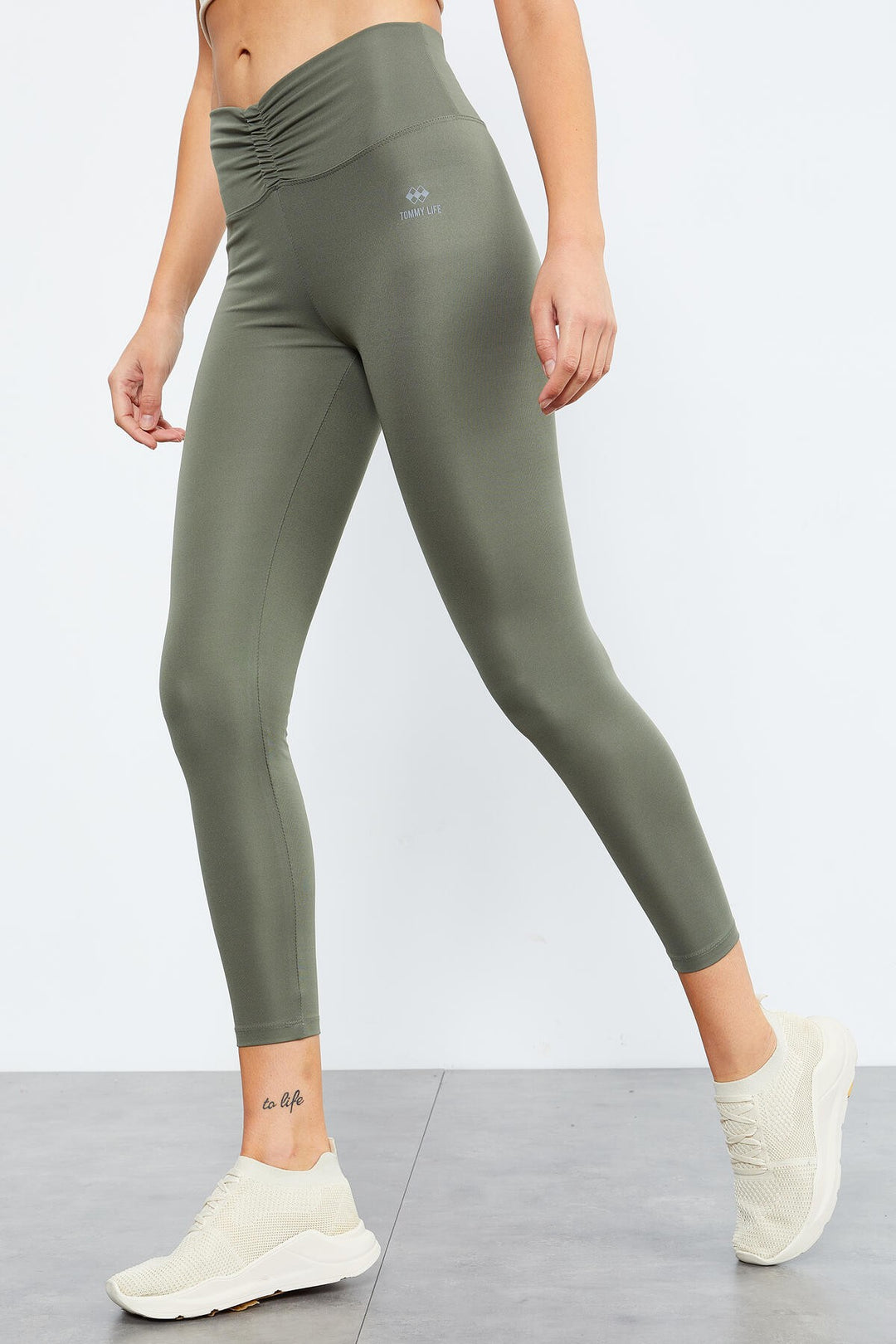 TMY Çağla High Waist Ruched Stretch Slim Fit Women's Leggings - 94605 - Castricum