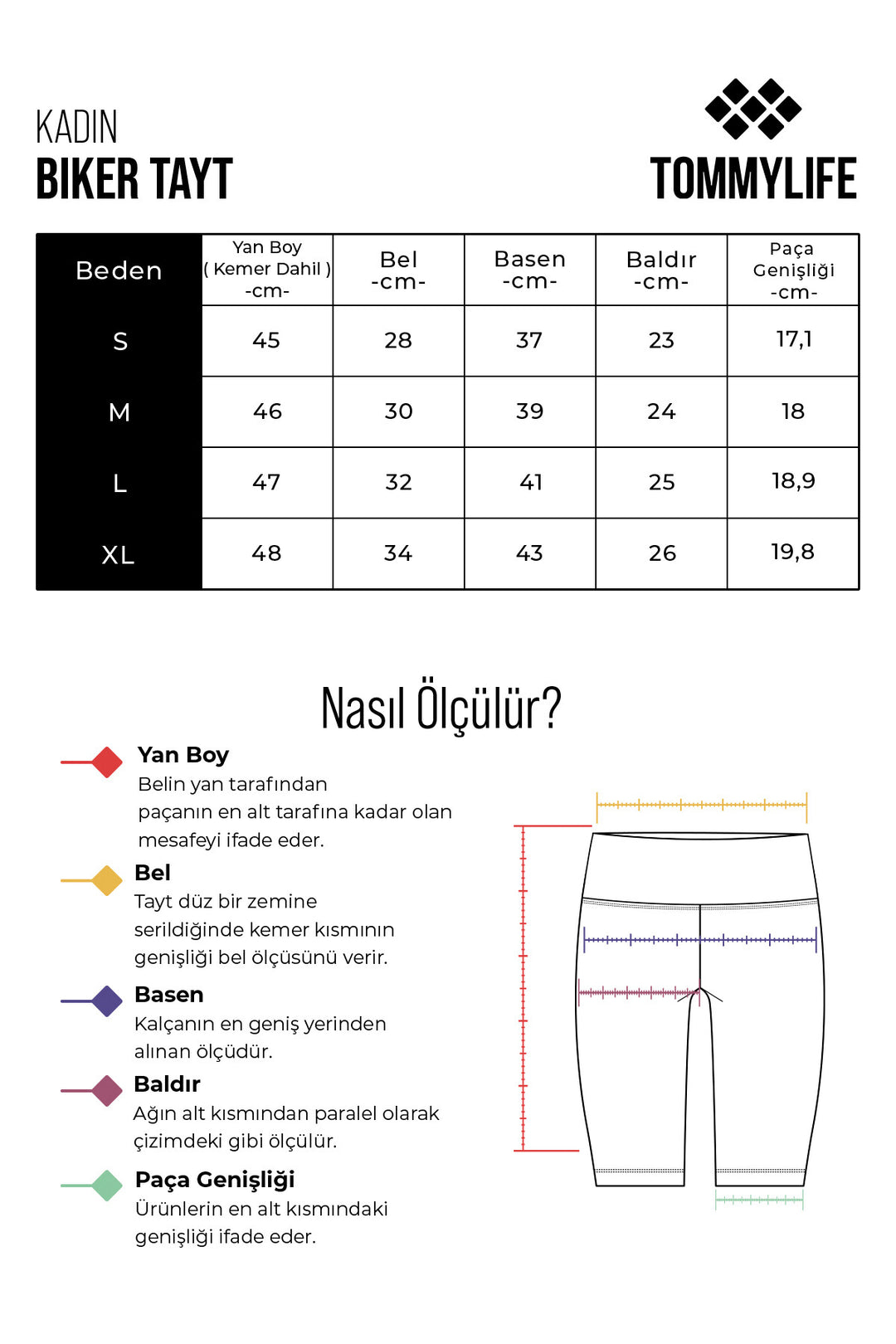 TMY çağla Ruched عالية الخصر تشكيل طماق قصيرة لراكبي الدراجات النارية - 91008 - تاراغونا