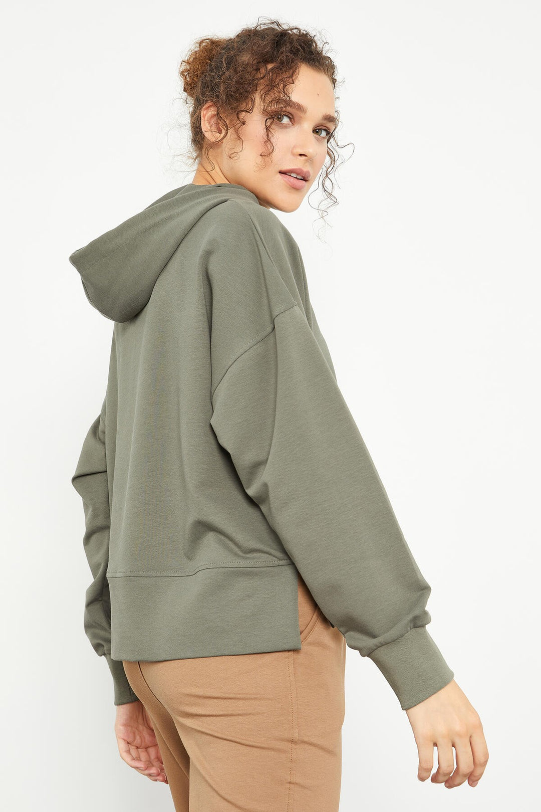 TMY Çağla Summer Embroidered Hooded Basic Women's Oversize Sweatshirt - 97164 - Mandurah