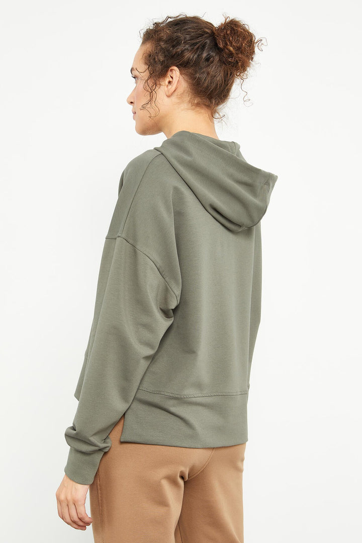 TMY Çağla Summer Embroidered Hooded Basic Women's Oversize Sweatshirt - 97164 - Mandurah