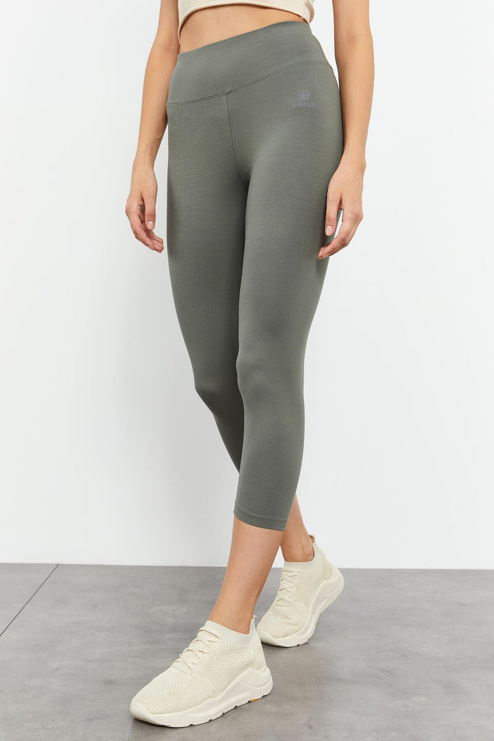 TMY Çağla High Waist Slim Fit Cropped Women's Capri Leggings - 93097 - Zumpango