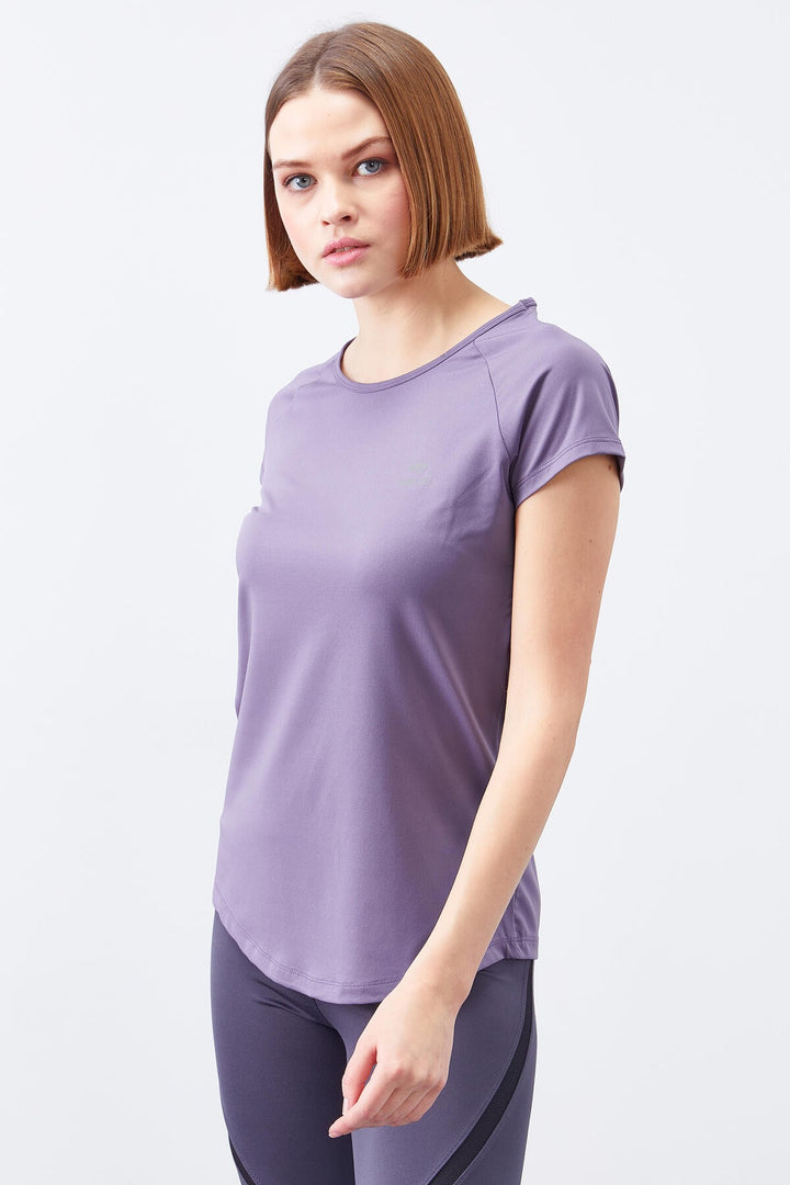 TMY Eflatun Back Window Short Sleeve Standard Mold O Neck Women's T-Shirt - 97101 - Lancaster