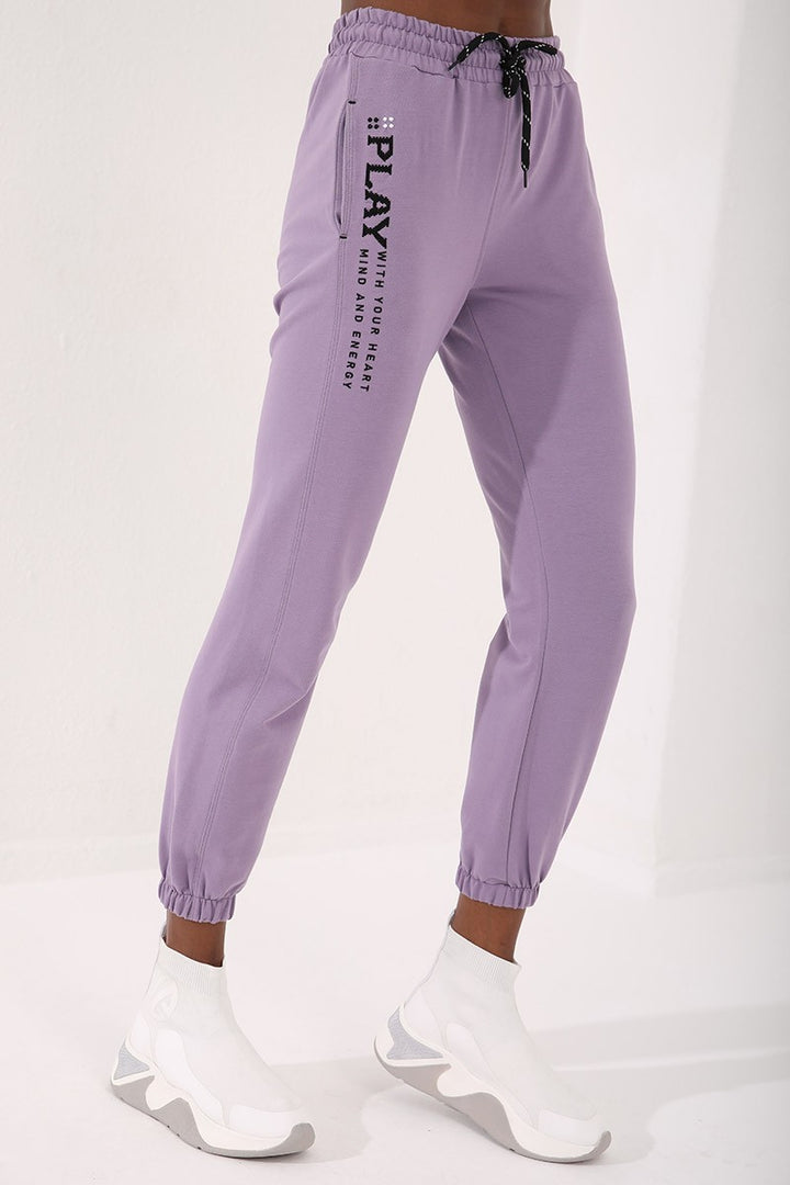 TMY LILAC Вышитые в вышивших талии комфорт Fit Fit Elastic Mount's Women's Sweat Adants - 94573 - Mechanicsville