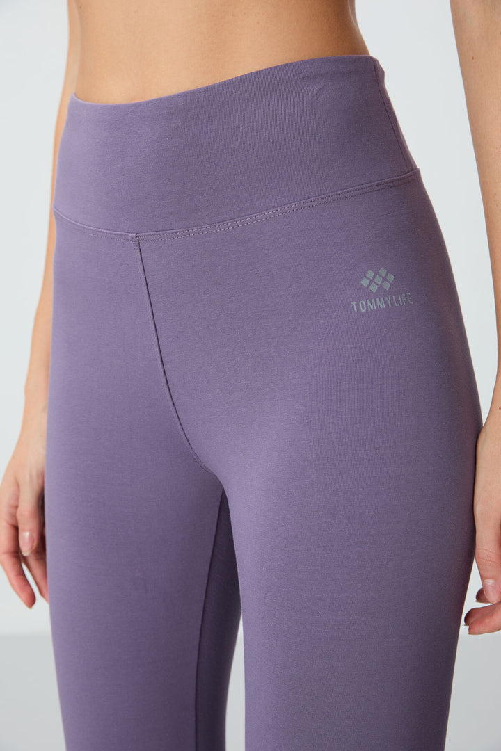 TMY Lilac High Waist Slim Fit Cropped Women's Capri Leggings - 93097 - Boryspil