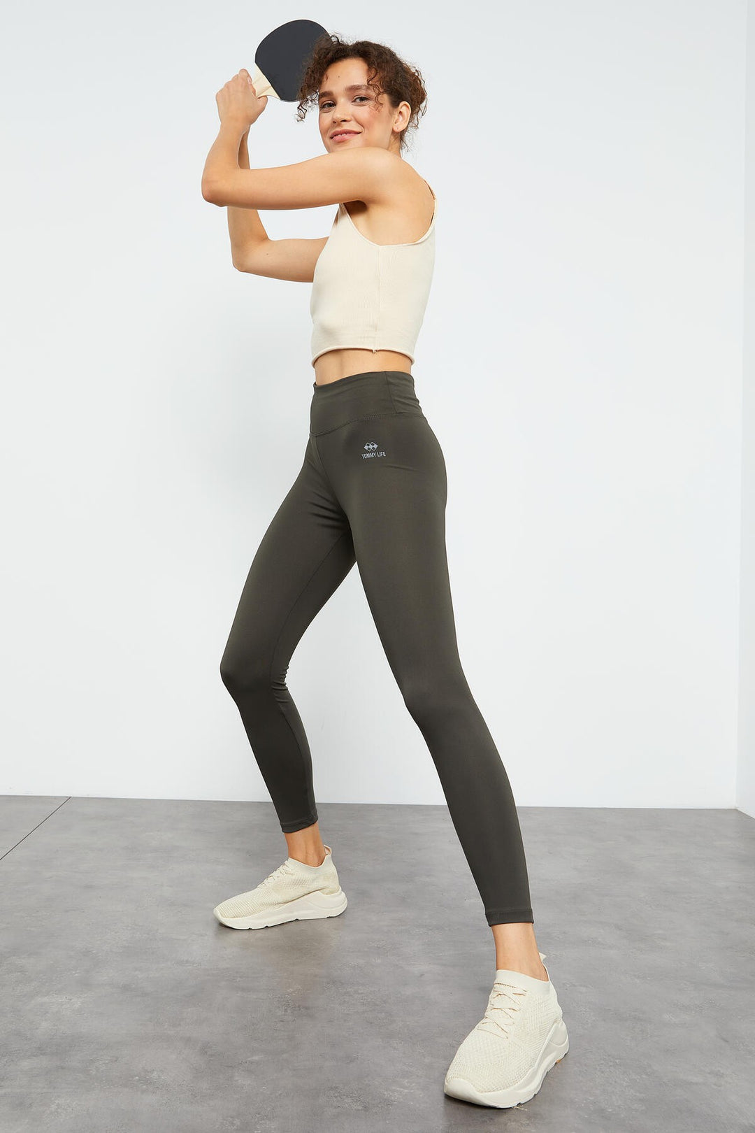 TMY Haki High Waist Stretch Slim Fit Skinny Leg Women's Leggings - 94545 - Medemblik