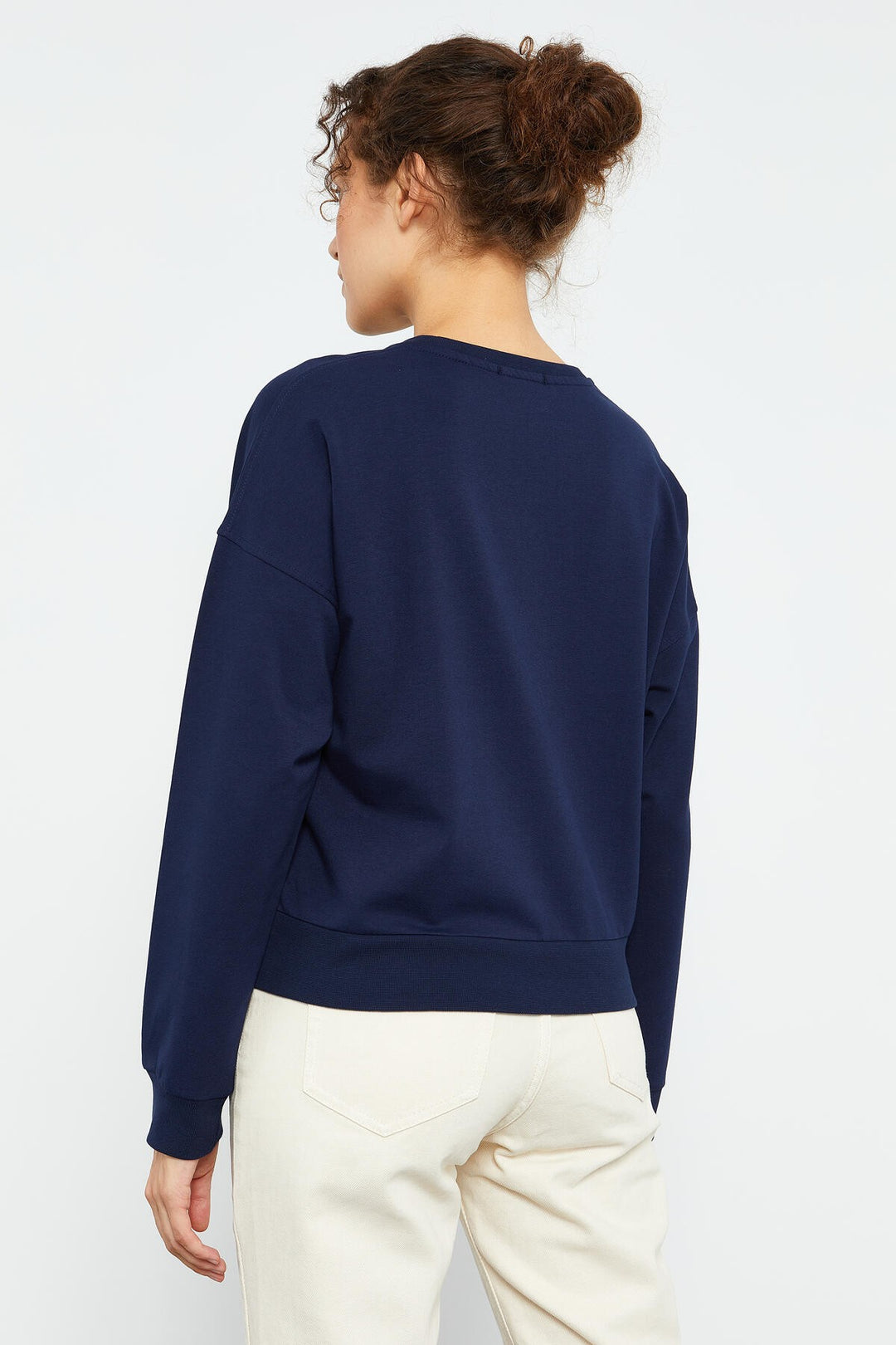 TMY Indigo Basic Comfort Fit Round Neck Women's Sweatshirt - 97114 - Playa Vicente