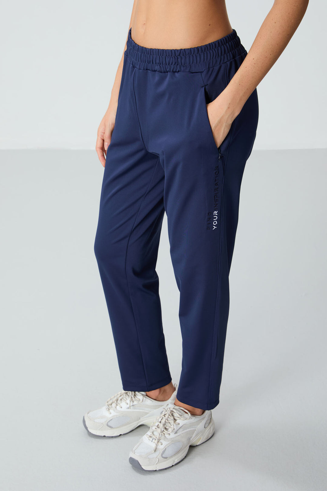 TMY Indigo Hooded Tracksuit with Hidden Pocket Detail Standard Fit Women's Tracksuit - 95306 - Padova