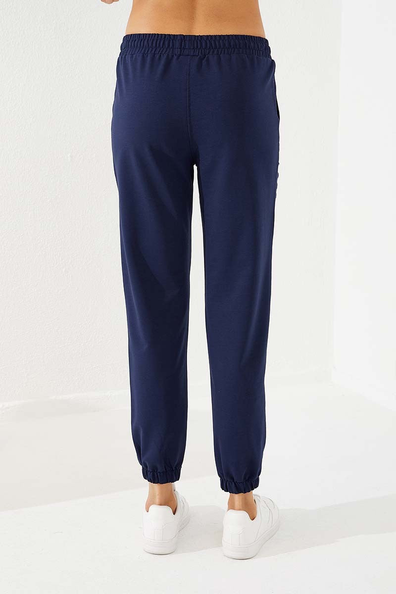 TMY Indigo Writing Embroidered Comfort Fit Elastic Cuff Women's Sweatpants - 94571 - Villa del Carbón