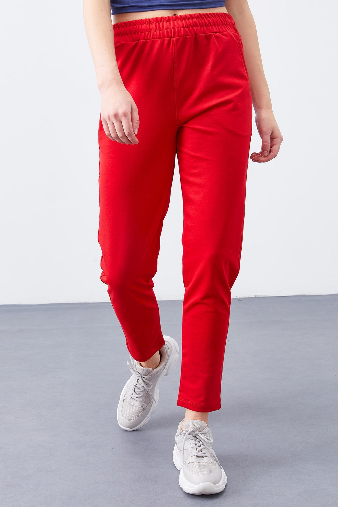 TMY Red High Waist Jogger Comfortable Fit Slim Leg Women's Sweatpants - 94566 - Waregem