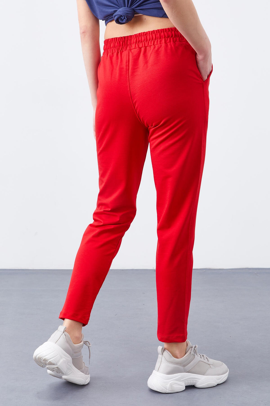 TMY Red High Waist Jogger Comfortable Fit Slim Leg Women's Sweatpants - 94566 - Waregem