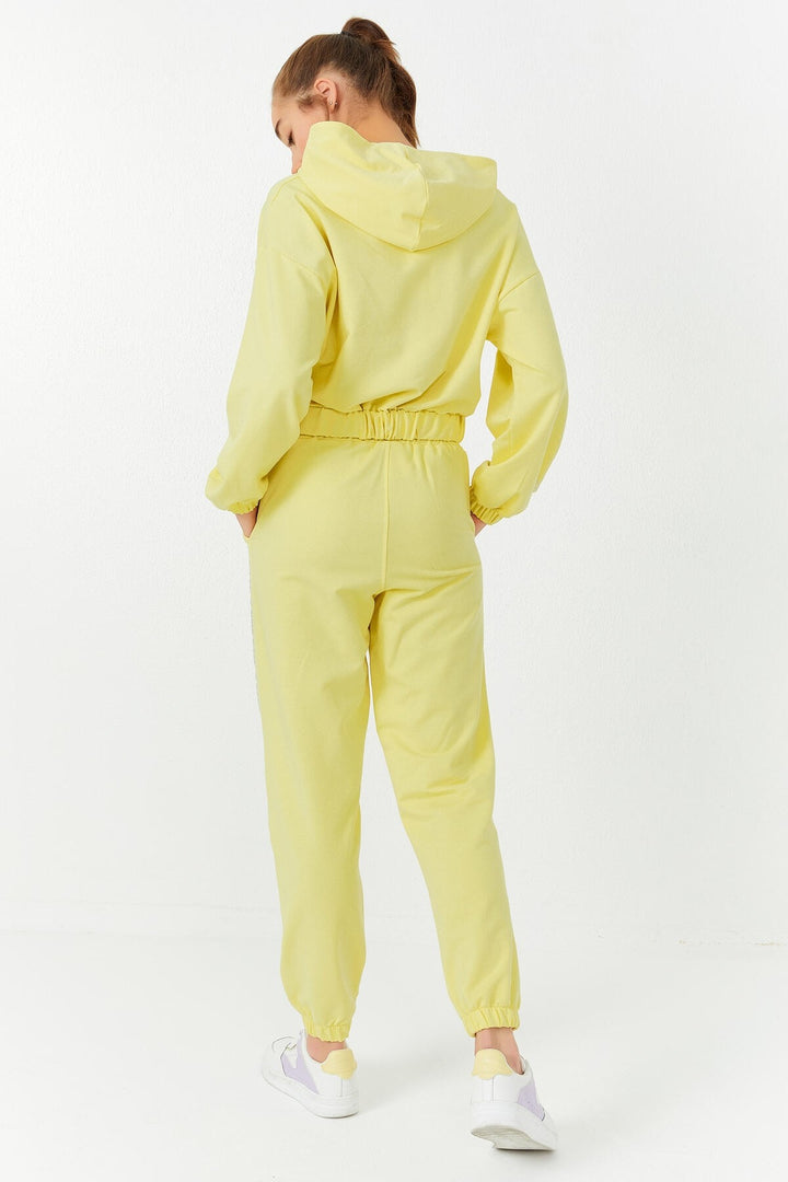 TMY Lemon Printed Hooded Elastic Cuff Women's Oversized Tracksuit - 95295 - Roosendaal