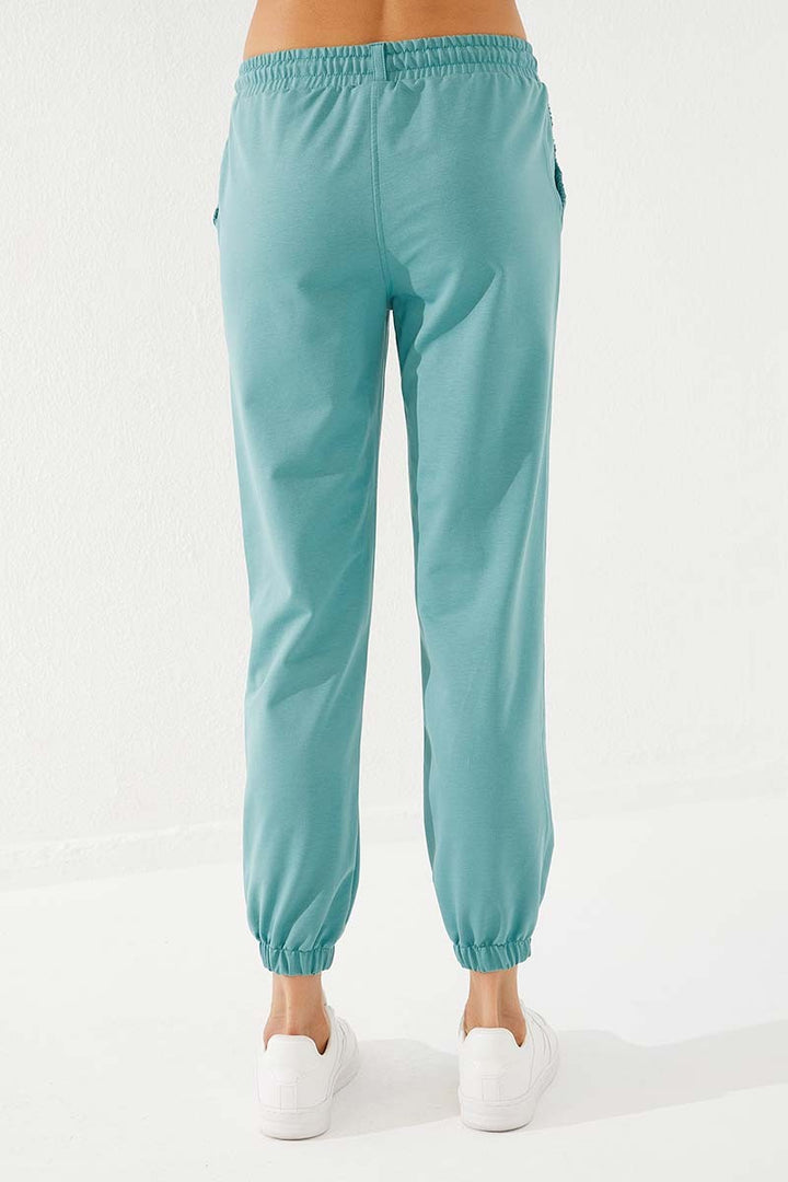 TMY Mint Green Pleated Pocket Comfort Fit Elastic Cuff Women's Sweatpants - 94580 - Palmdale