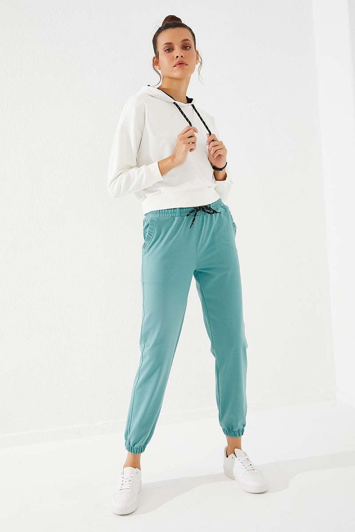 TMY Mint Green Pleated Pocket Comfort Fit Elastic Cuff Women's Sweatpants - 94580 - Palmdale